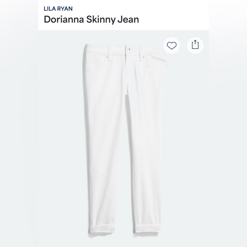 Lila Ryan Dorianna White Skinny Jean Crop 26P